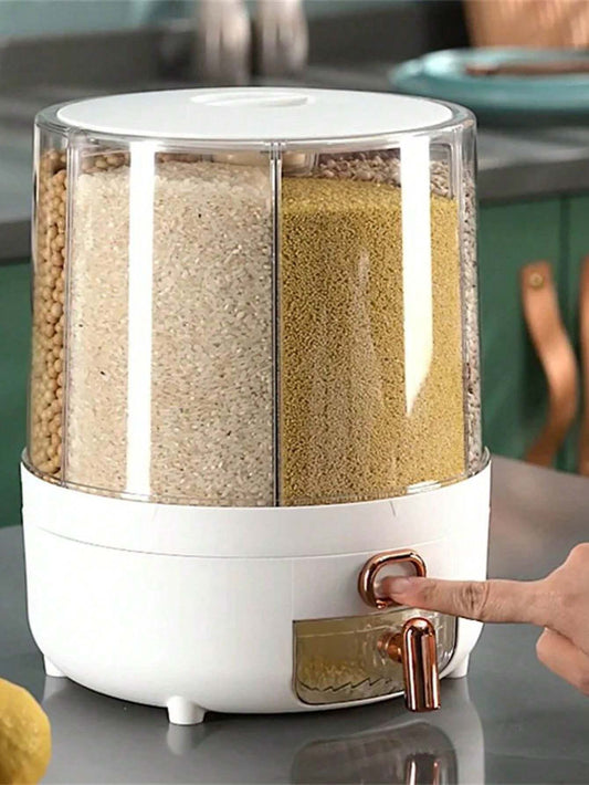 Insect-Proof 360° Rotating Grain Storage Container for Rice, Candy, Coffee Beans - 1pc