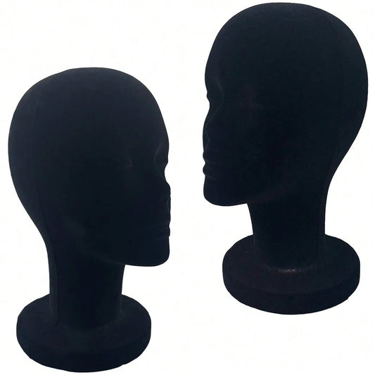 Velvet Foam Mannequin Head with Display Stand: Perfect for DIY Wig and Hat Making, Jewelry Photography, and Cosmetology Practice.