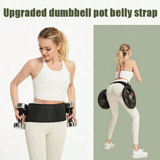 Single Black Dumbbell Kettlebell Barbell Plate Belt for Hip Joint and Waist Training.