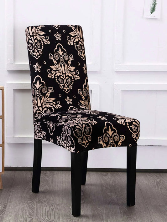 Stretchy Chair Slipcover with Graphic Print, Polyester Dust Cover for Household