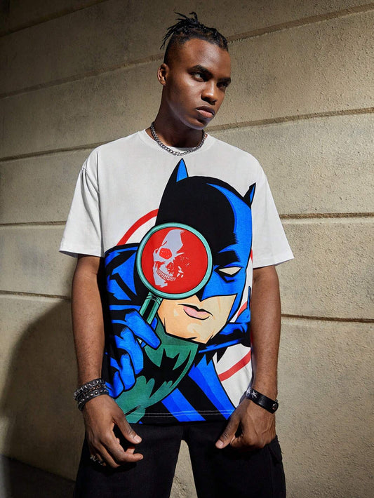 Men's Short Sleeve T-Shirt with Batman Comic Print