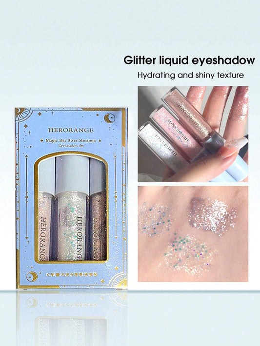Hydrating Glitter Liquid Eyeshadow: A long-lasting liquid eyeshadow kit that is beginner-friendly and perfect for makeup eyeshadow application.
