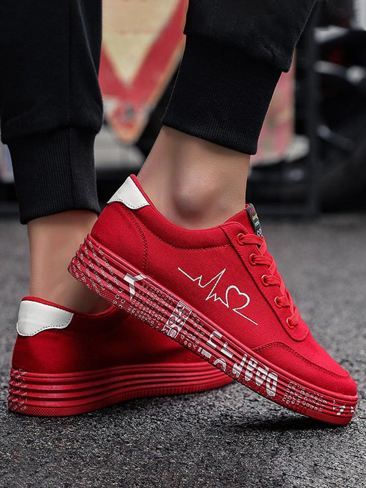 Sporty Sneakers For Women, Letter Graphic Lace-up Front Skate Shoes