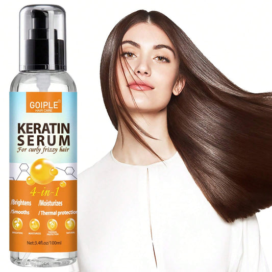 Goiple 3.4fl.Oz Keratin Serum with Argan Oil for Dry Hair - Shine, Anti-Frizz, and Thermal Protection. Suitable for all hair types.