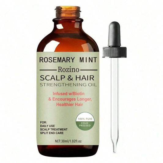 30ml Rosemary Peppermint Essential Oil - Ideal for Hair Conditioning, Nourishing, and Repairing. Suitable for All Hair Types, including Split Ends Treatment.
