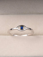1pc Minimalist Devil's Eye Retro Blue Eye Cubic Zirconia Ring for Women - S925 Sterling Silver Fine Ladies Jewelry Gift, Ideal for Holidays
