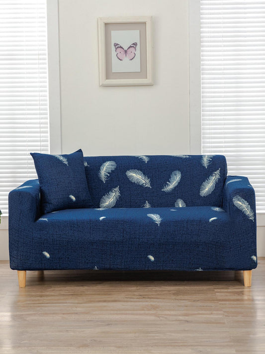 Feather Pattern Sofa Set Slipcover and Cushion Cover Combo