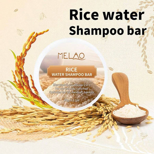 60g Rice Milk Shampoo Bar - 2-in-1 Shampoo and Conditioner for Strengthening and Nourishing, Promoting Healthy Hair with the Goodness of Rice.