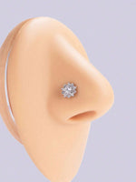 One Simple and Fashionable Nose Stud Shaped Like a Flower with Inlaid Diamond