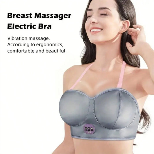 Smart Electric Breast Massager: Portable, Adjustable, Vibrating Bra