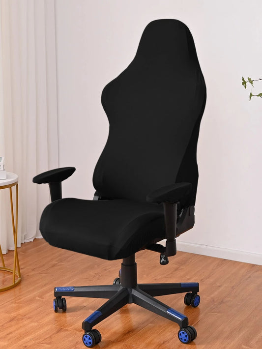 1pc Black Solid Color Chair Slipcover for Gaming Chair, Ideal for Home