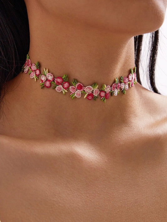 Choker with Lace Flower