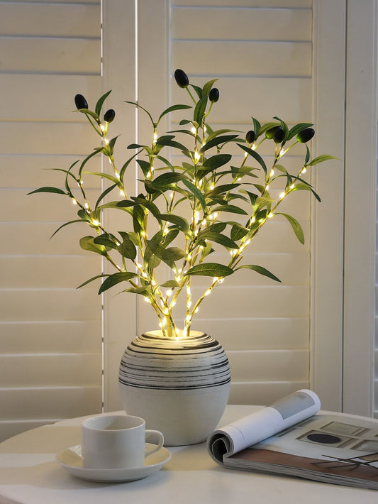 1 Piece 45cm Height Analog LED Lights Olive Branch Home Tabletop Decoration for Mother's Day, Wedding, Birthday Party