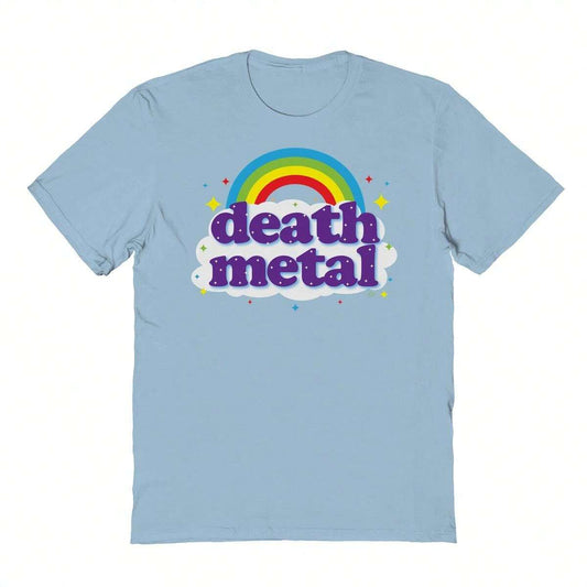 Almost There Death Metal-01 Graphic Light Blue Unisex Cotton Short-Sleeve T-Shirt