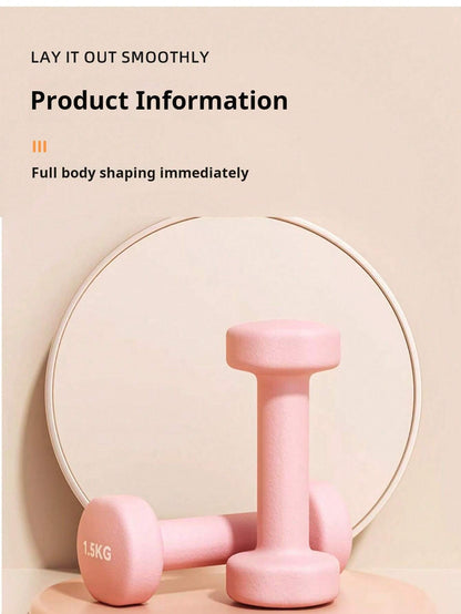 Single Frosted Plastic Dumbbell for Yoga Fitness, suitable for both Men and Women. Solid Cast Iron Dumbbell for Home Exercise. Packaging may vary.
