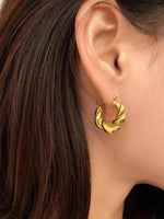 New Trendy Minimalist and Unique Design Horn Wrapped Hoop Earrings for Women – Personalized Ear Jewelry.