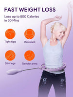 JMMO Smart Hula Hoop with Magnetic Counter, Fitness Hoop with Massage Ball, 360-Degree Silent Bearings for Weight Loss, Easy Home Gym Workout for Men and Women