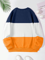 Heart Pattern Colorblock Sweatshirt for Women