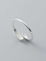 Single Piece of 925 Sterling Silver Open Ring with Waterdrop Design - Unisex Hand Accessory.