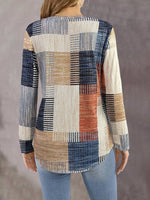 Creative Casual T-shirt for Fall and Winter with a Random Patchwork Color Block Design