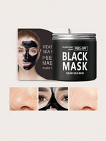 200g Dead Sea Mud Peel-Off Facial Mask, Deep Cleansing Face Mask with Charcoal for Oily Skin. Aims to Reduce Acne, Blackheads, and Provide Pore Care for Women and Men.