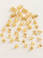 Set of 40 Gold Tone Mixed Hair Rings, Ideal for Braided Hairstyles