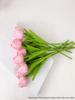Set of 6 Artificial Tulips, Fake Flowers for Wedding and Home Decor