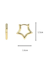 Set of 2 Star Design Hoop Earrings in Copper Jewelry.