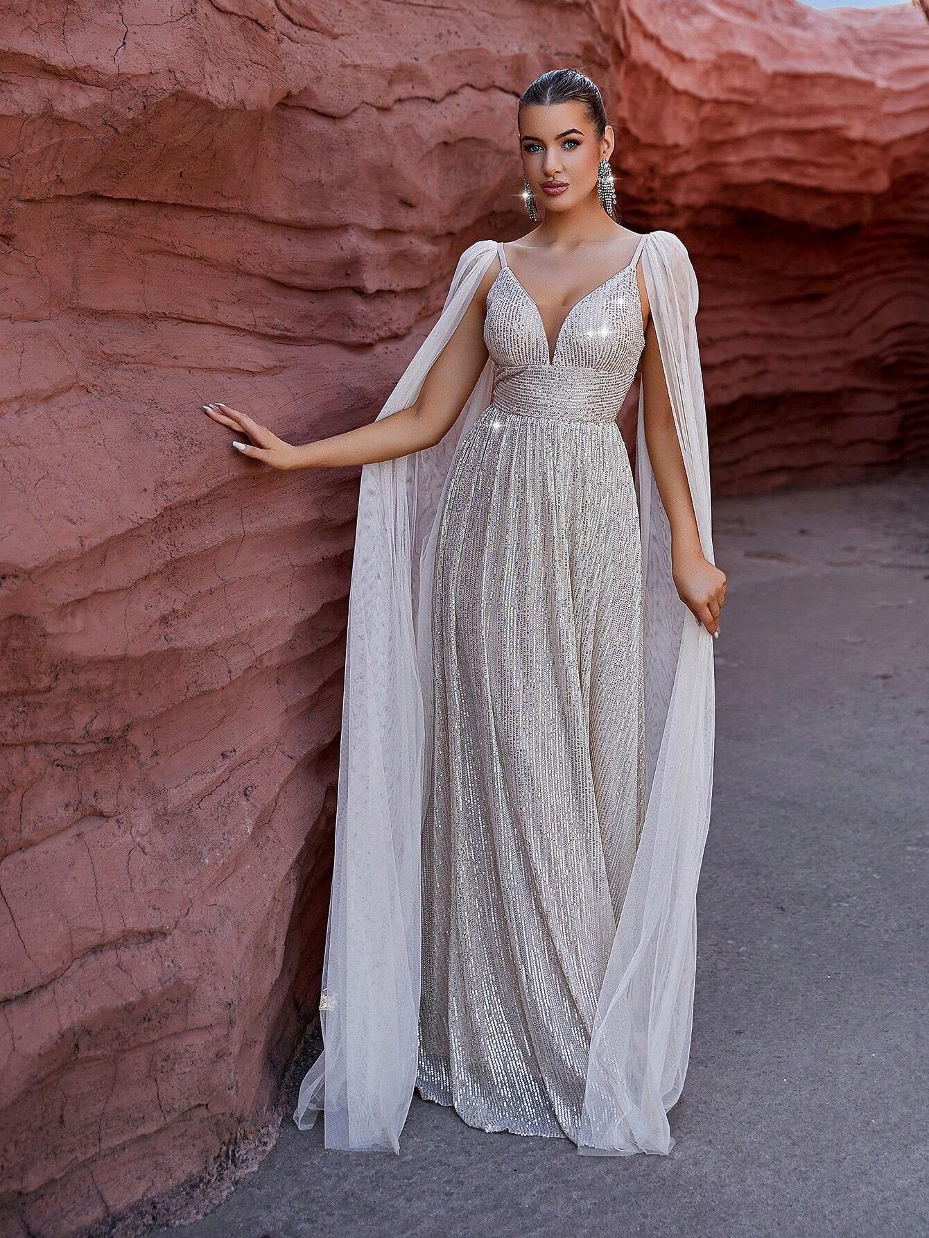 Glittery Fringe Strap Dress for Women by LOVE&LEMONADE.