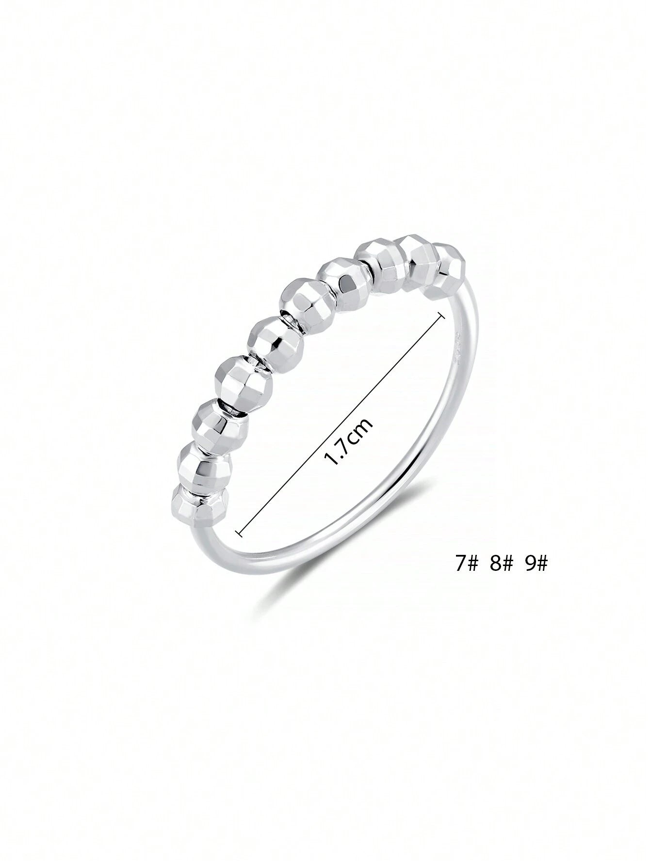 1pc Unique Personality S925 Sterling Silver Ring with Geometric Design and Rotating Ball - Suitable for Women's Daily Wear.