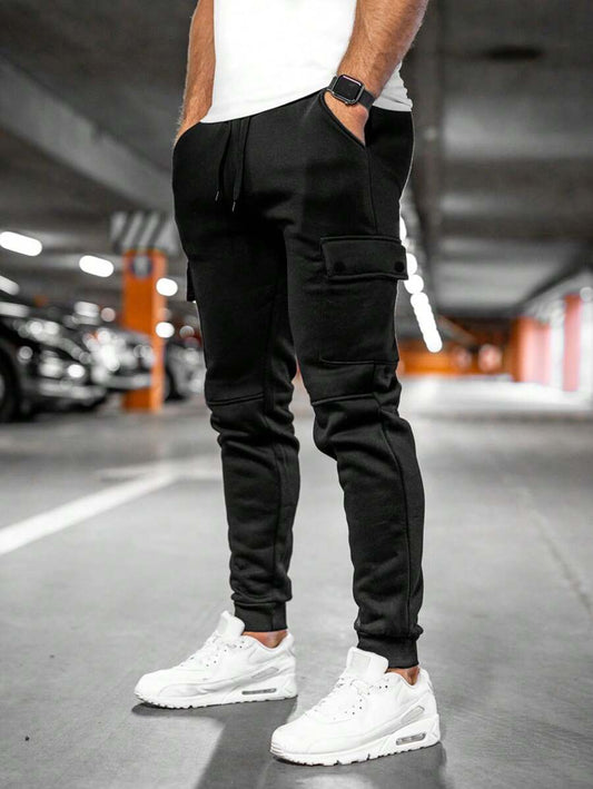 Jogger Pants for Men with Flip Cover Pockets