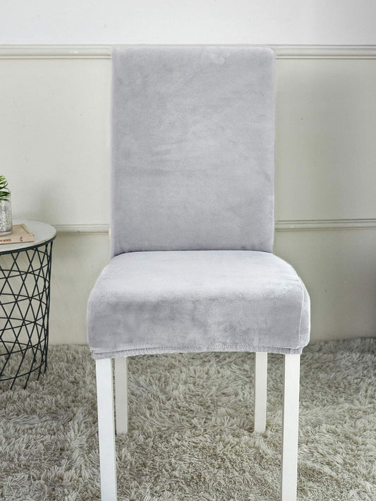 Silver Fox Velvet Chair Cover: Stretchable Dustproof Home Textile