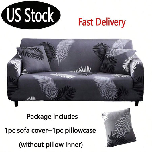 1 Piece Printed Sofa Cover, Stretchable Couch Slipcover, Ideal for Families with Kids and Pets.