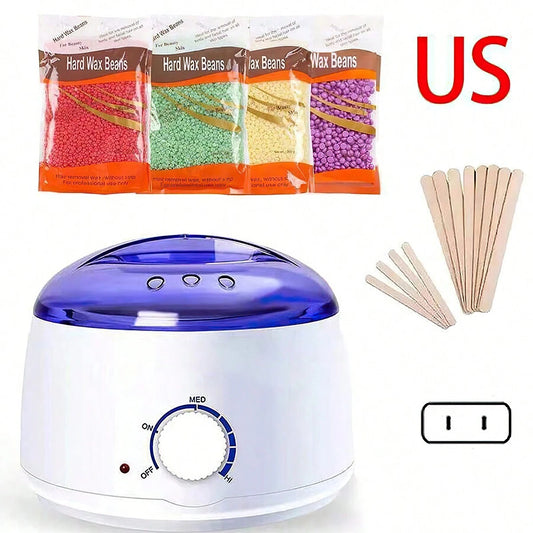 Wax Heater Hair Removal Machine: Depilatory Kit with Wax Beans Heating