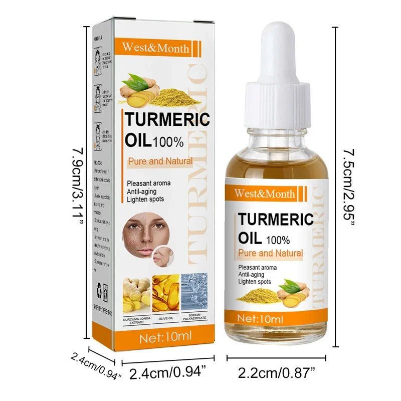 Remove Dark Spots Turmeric Essential Oil Anti Wrinkle Face Serum Therapeutic Acne Shrink Pores Whitening Moisturizing Skin Care